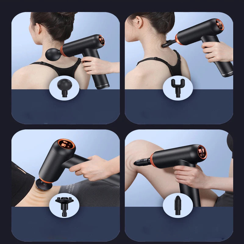 Mini 99 Levels Fascia Gun Handheld Portable Massage Gun Vibration Digital Display Muscle Massager Deep Tissue Massager for Body