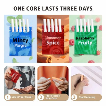 Quit Smoking Flavored Air Inhaler Journey Pack Walunt Wood Stop Smoking Device Nicotine-Free Aromatherapy Smokeless Stick