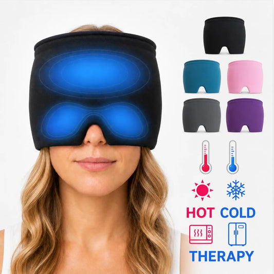 Hot Cold Therapy Gel Ice Cap Migraine Relief Hat Headache Cooling Wrap Sleep Eye Mask for Puffy Eyes Tension Stress Relaxation