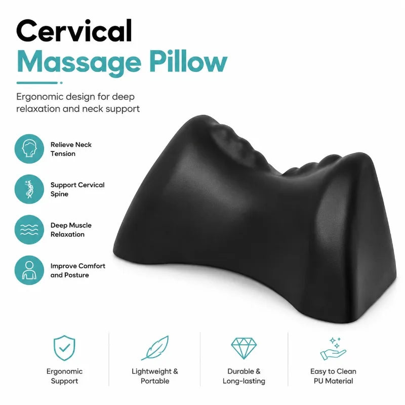 PU Acupressure Trigger Points Neck Traction Pillow Portable Cervical Spine Massage Ergonomic Stretching Device Relaxation