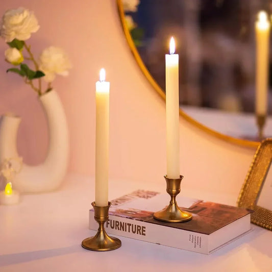 Set of 3 Vintage Elegant Metal and Aluminum Tabletop Candle Holders, Suitable for Wedding Anniversary, Home and Hotel Decoration