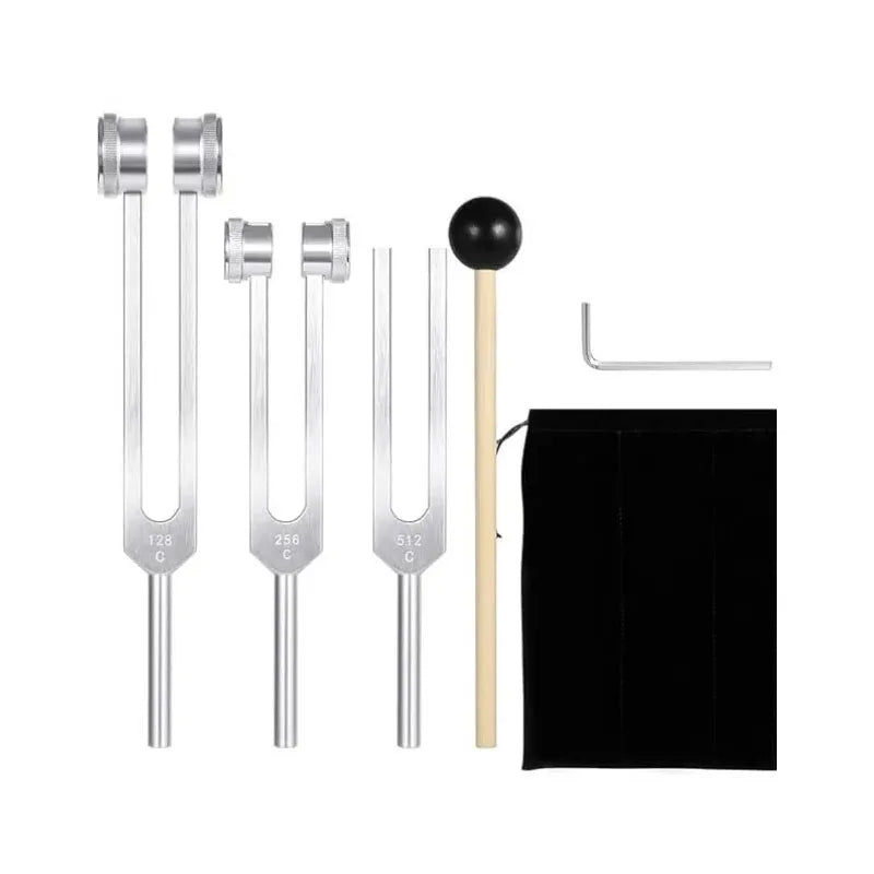 128/256/512Hz Tuning Fork Set Weighted Bio-Acoustic Tuning System Testing Medical Tuning Fork Sets for Sound Healing Therapy