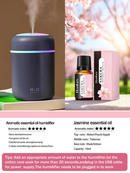 300ml Aromatherapy Diffuser Humidifier Air Purifier Car Home Use Seven-color Light Aromatherapy Essential Oil