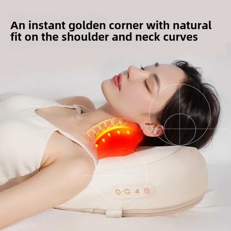 JAIYORL Trapezius Electric Massage Pillow Wireless Car And Home Massager Heating Waist Neck Leg Cervical Shiatsu Kneading