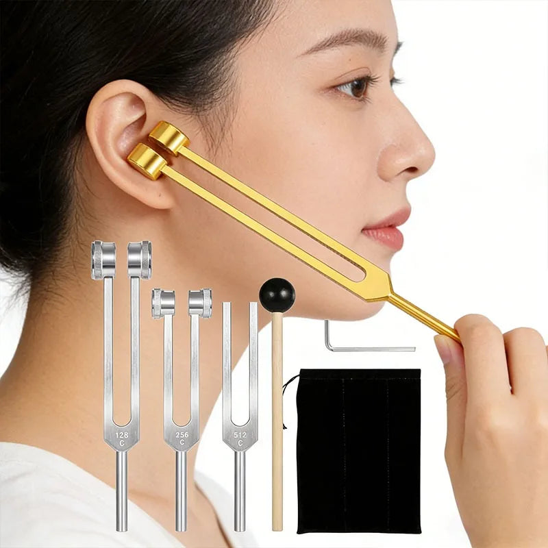 128/256/512Hz Tuning Fork Set Weighted Bio-Acoustic Tuning System Testing Medical Tuning Fork Sets for Sound Healing Therapy