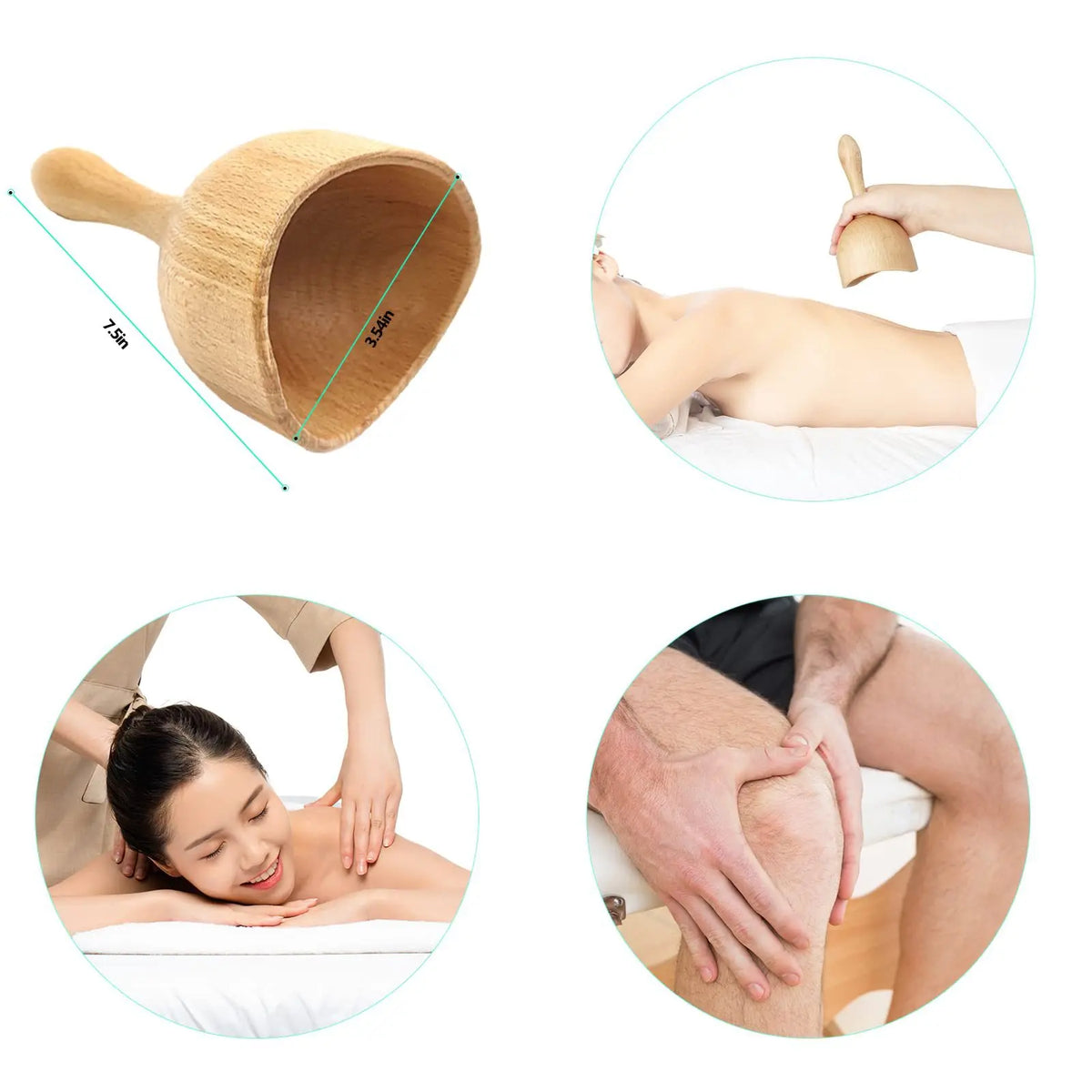 1Pcs Wooden Massage Tool Sets Pain Relief Massager Roller Anti CorporalAnti Cellulite Body Slimmling Gua Sha Back Massager