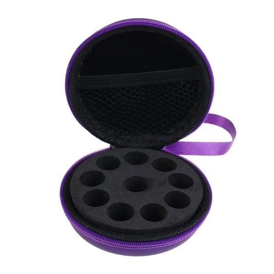 10 Bottles Capacity Essential Oil Storage Box Hard Shell Shockproof Insulin Storage Case 1-2ML Bottle Zipper Closure Bag