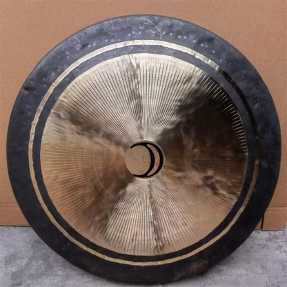 14"-28"  Moon Chau Gong with C Steel Stand and Mallet Bronze Handmade Gong Deep Sound for Meditation and Therapy Soundbath