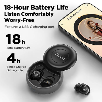 HTC NE91 Sleeping Aid Headphones Wireless Bluetooth Earphones Noise Reduction Earbuds Long Battery Life Fit Side Sleeper