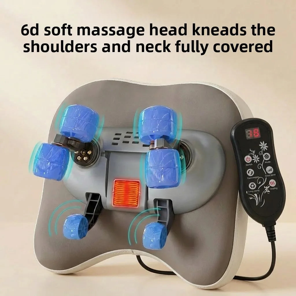 JAIYORL Trapezius Electric Massage Pillow Wireless Car And Home Massager Heating Waist Neck Leg Cervical Shiatsu Kneading