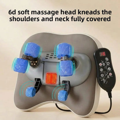 JAIYORL Trapezius Electric Massage Pillow Wireless Car And Home Massager Heating Waist Neck Leg Cervical Shiatsu Kneading