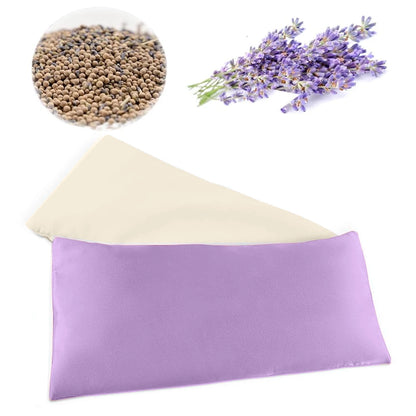 Lavender Eye Pillow for Yoga Relaxation Sleeping Microwavable Weighted Mask for Dry Eyes Hot & Cold Compress with Aromatherapy