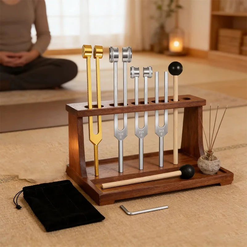 128/256/512Hz Tuning Fork Set Weighted Bio-Acoustic Tuning System Testing Medical Tuning Fork Sets for Sound Healing Therapy
