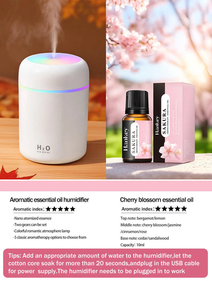 300ml Aromatherapy Diffuser Humidifier Air Purifier Car Home Use Seven-color Light Aromatherapy Essential Oil