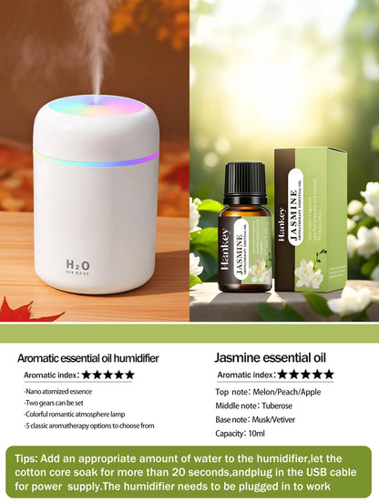 300ml Aromatherapy Diffuser Humidifier Air Purifier Car Home Use Seven-color Light Aromatherapy Essential Oil