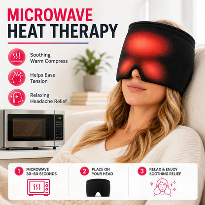 Hot Cold Therapy Gel Ice Cap Migraine Relief Hat Headache Cooling Wrap Sleep Eye Mask for Puffy Eyes Tension Stress Relaxation
