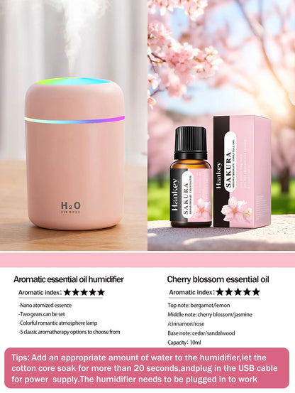 300ml Aromatherapy Diffuser Humidifier Air Purifier Car Home Use Seven-color Light Aromatherapy Essential Oil