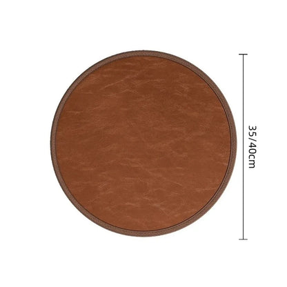 Zafu Thick Leather Cushion Soft Non-Slip Round Sitting Seat Pad Waterproof 35/40cm Dining Chair Pad Living Room