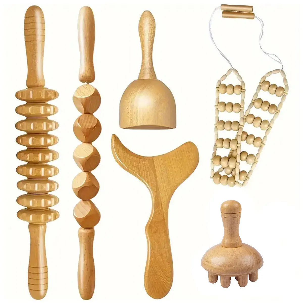 1Pcs Wooden Massage Tool Sets Pain Relief Massager Roller Anti CorporalAnti Cellulite Body Slimmling Gua Sha Back Massager