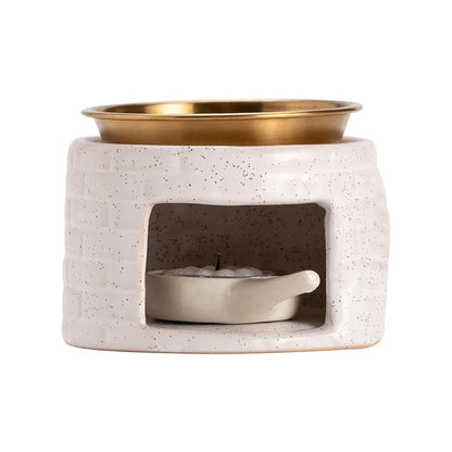 Ceramic Aromatherapy Diffuser Oil Warmer and Candle Heater for Home Use Incense Coffee Powder Relaxation Meditation Room Decor