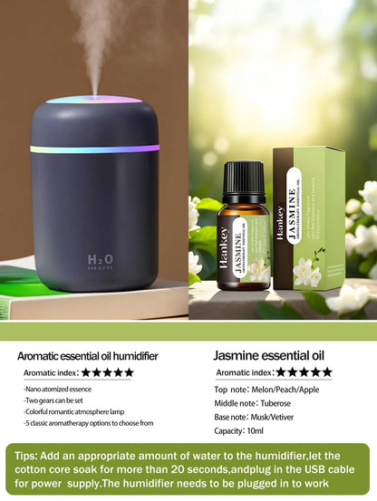 300ml Aromatherapy Diffuser Humidifier Air Purifier Car Home Use Seven-color Light Aromatherapy Essential Oil